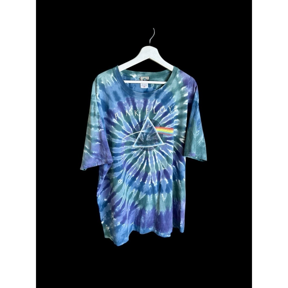 Liquid Blue Pink Floyd Tie Dye Shirt Mens XXL Dark Side Of The Moon Green